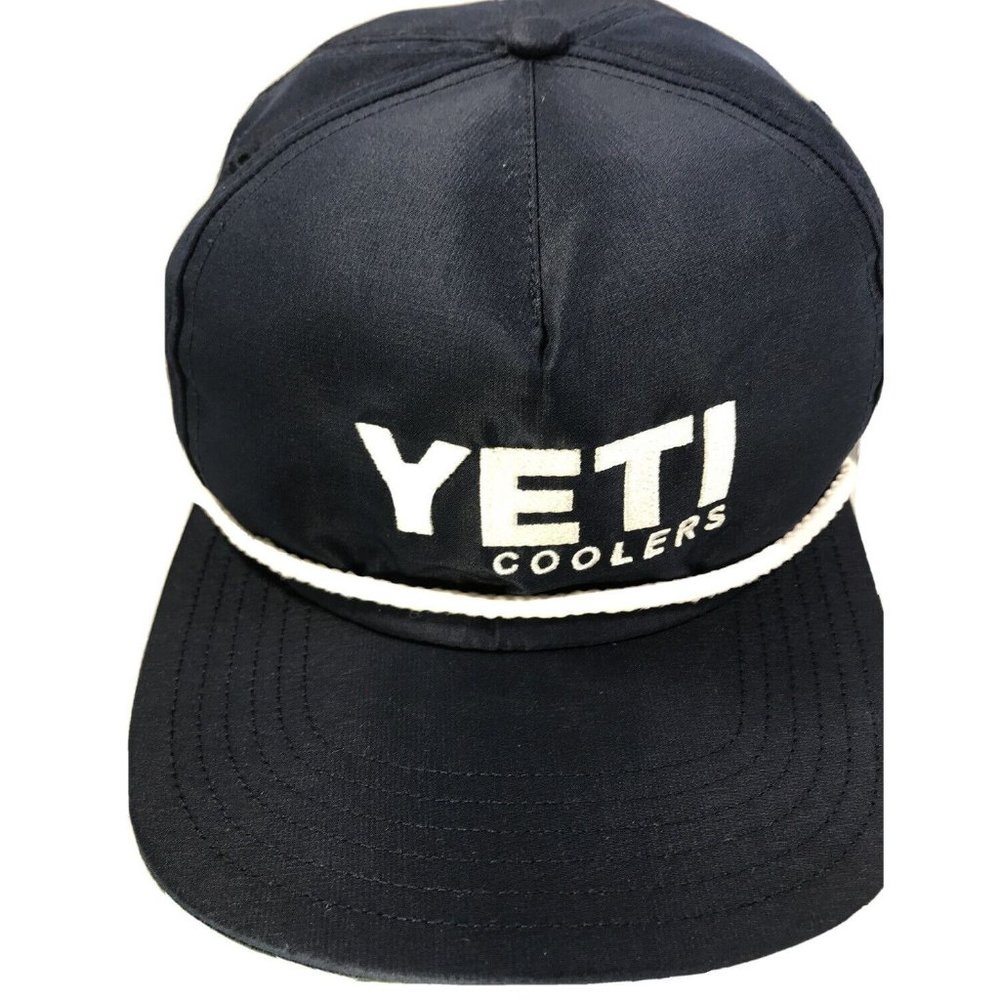 Yeti Coolers Adjustable Snapback Cap Rope Hat- One Size Navy Blue White